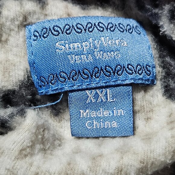 Simply Vera Vera Wang Knit Hooded Sweater Dress Size XXL Black White Pattern - Picture 4 of 5